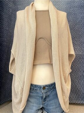 Forever 21 Cream Open-Front Women's Sweater Cardigan